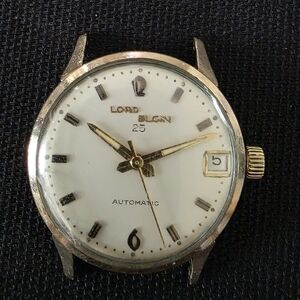 VTG Lord Elgin 25 Jewels Men's 10K RGP Bezel Automatic 29mm Watch Parts Repair